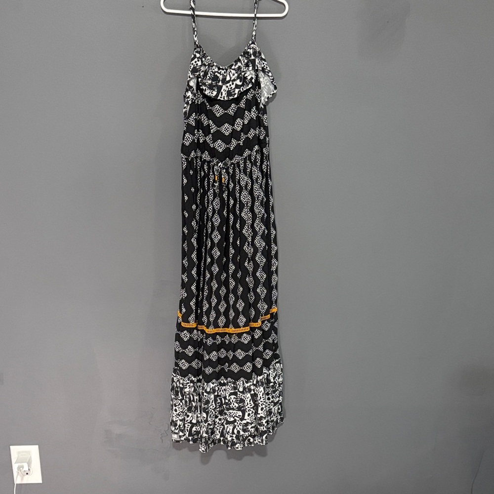 Cat & Jack Black and White Pleated Halter Maxi Dress
